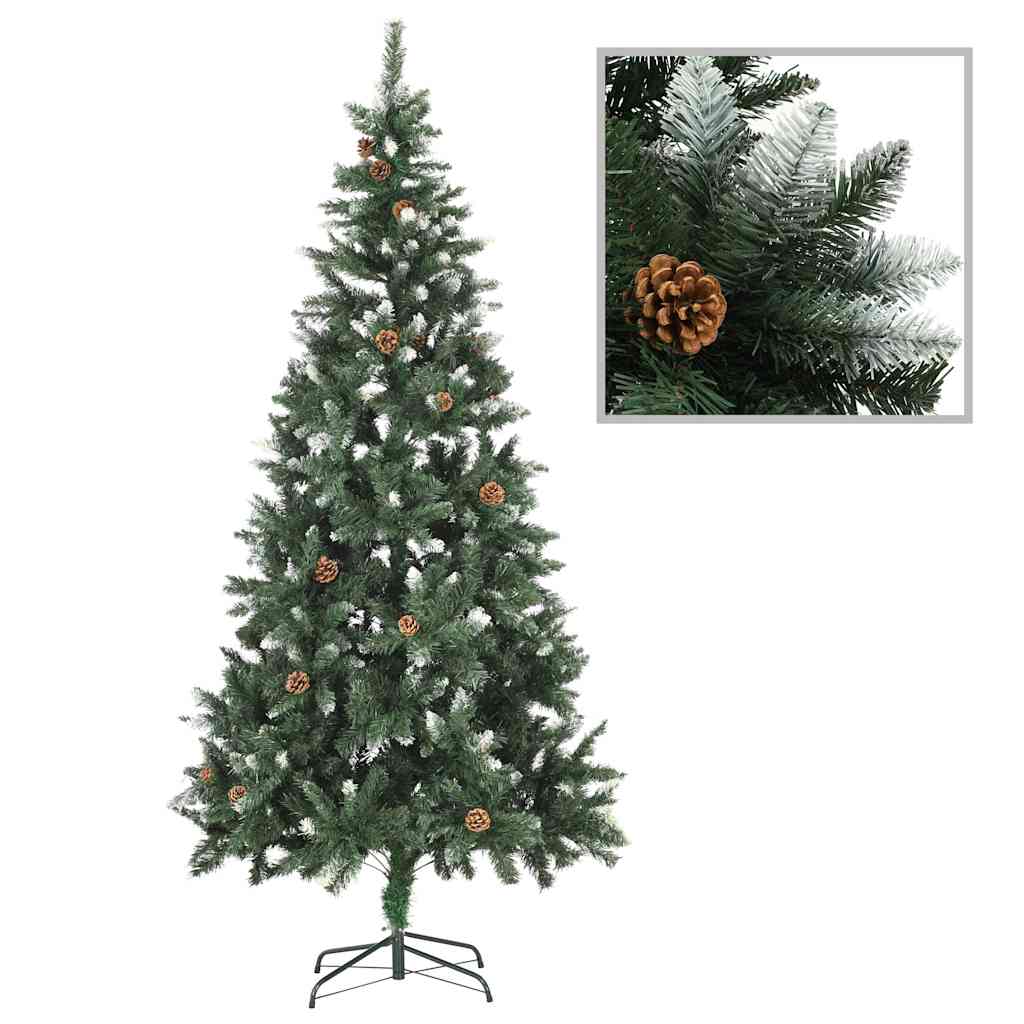 Valgustusega kunstkuusk männikäbidega, 210 cm