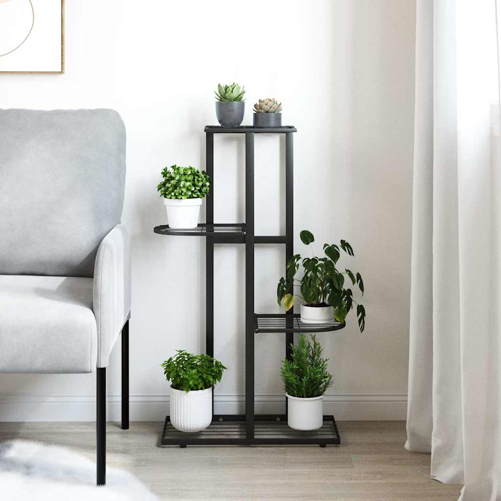4-korruseline lillealus, 43x22x76 cm, must, metall