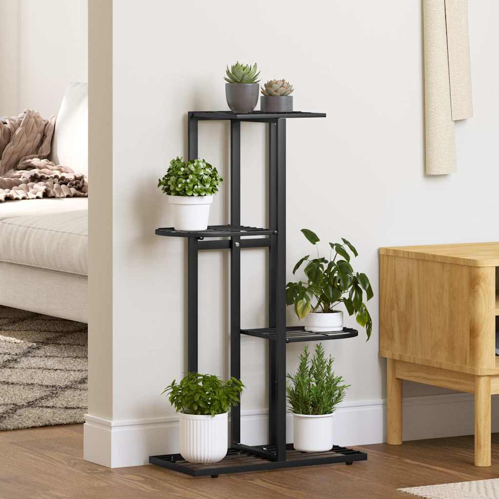 4-korruseline lillealus, 43x22x76 cm, must, metall