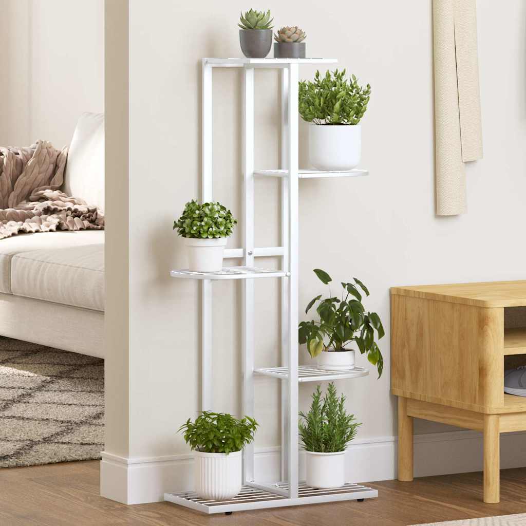 5-korruseline lillealus, 43x22x98 cm, valge, metall