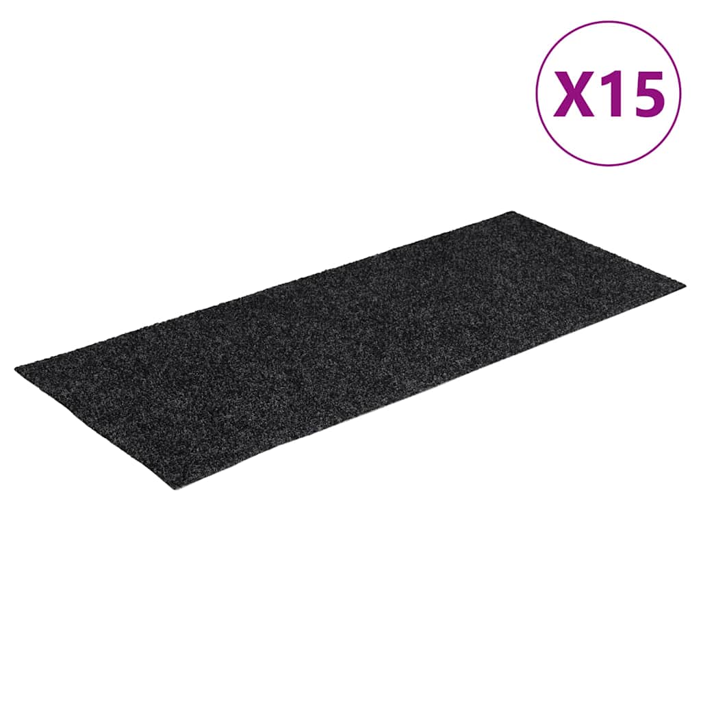Isekleepuvad trepimatid, 15 tk, 60 x 25 cm, tumehall, ristkülikukujulised