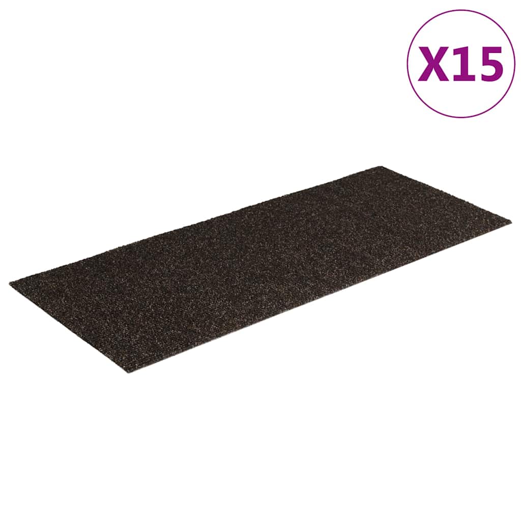 Isekleepuvad trepimatid, 15 tk, 60 x 25 cm, tumepruunid, ristkülikukujulised