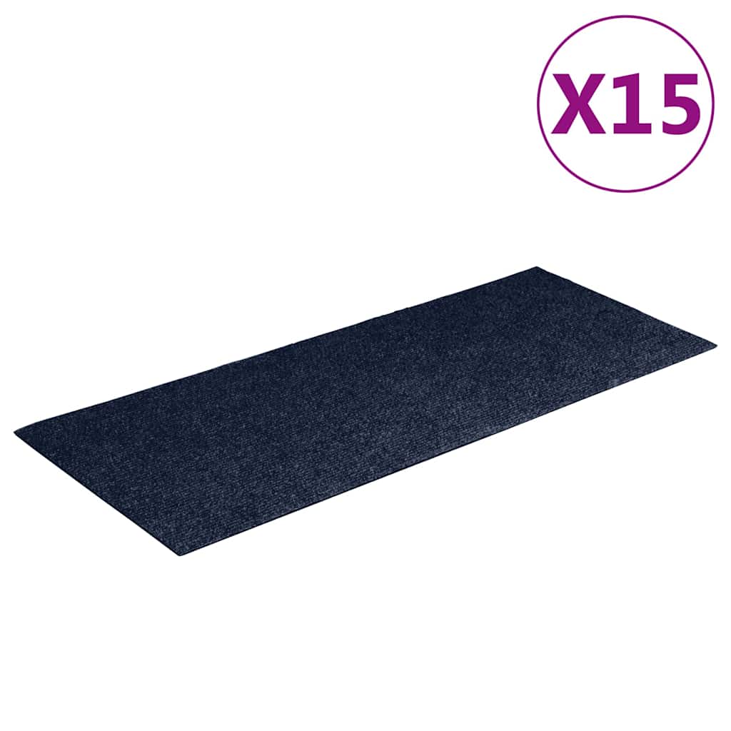 Isekleepuvad trepimatid, 15 tk, 60 x 25 cm, tumesinised, ristkülikukujulised