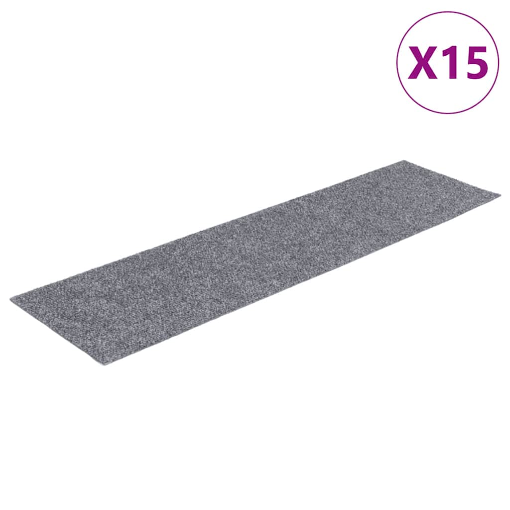 Isekleepuvad trepimatid, 15 tk, 76 x 20 cm, helehall, ristkülikukujuline