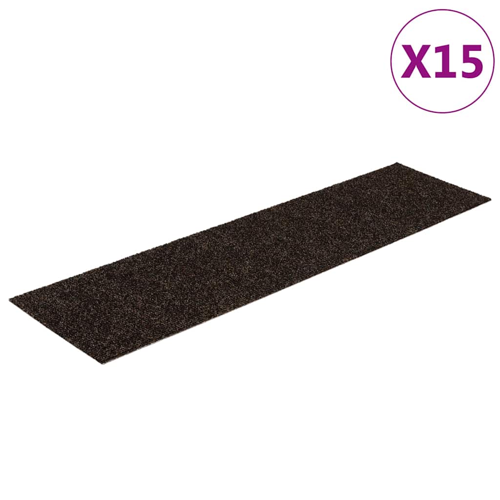Isekleepuvad trepimatid, 15 tk, 76 x 20 cm, tumepruunid, ristkülikukujulised
