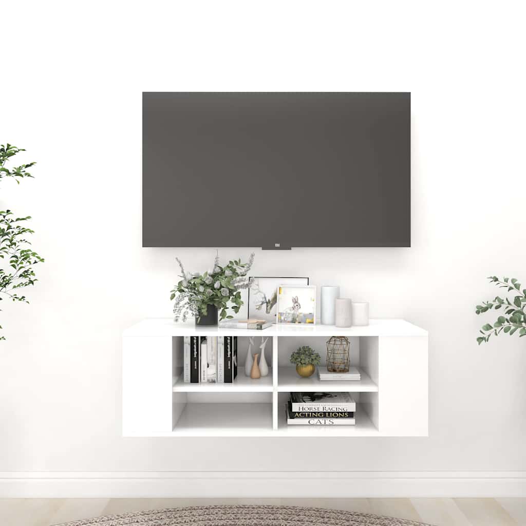Seina telerikapp, valge, 102x35x35 cm, tehispuit