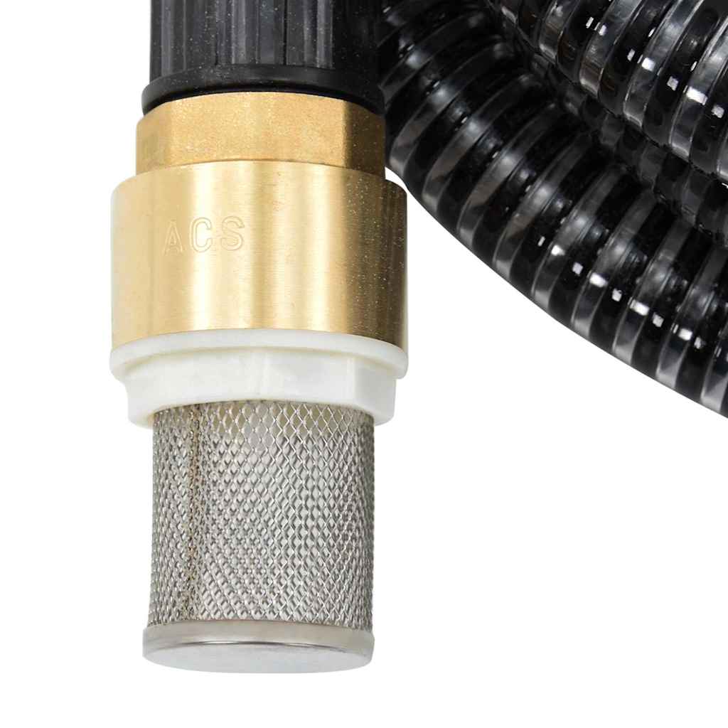 Imivoolik messingust ühendustega, must 1,1" 10 m PVC