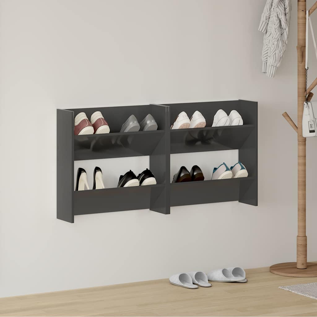 Seina kingakapp 2 tk kõrgläige hall 60x18x60 cm, tehispuit