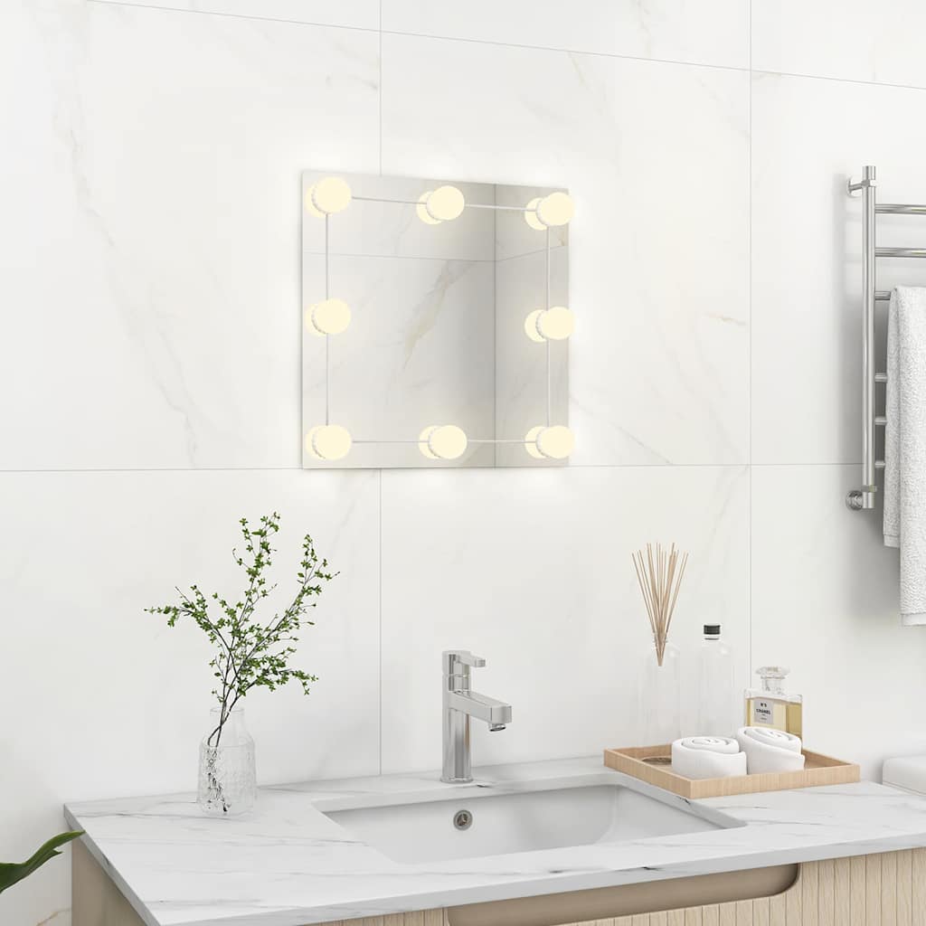 Seinapeegel LED-tuledega, kandiline, klaas