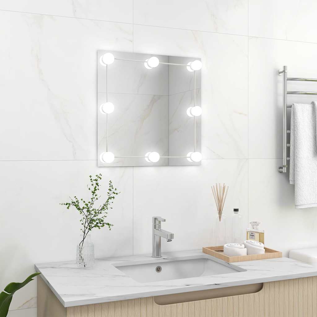 Seinapeegel LED-tuledega, kandiline, klaas
