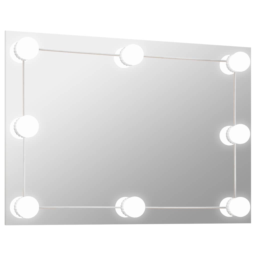 Seinapeegel LED-tuledega, ristkülikukujuline, klaas