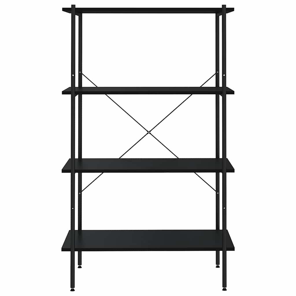 4-tasandiline riiuliosa, must, 80 x 40 x 130 cm