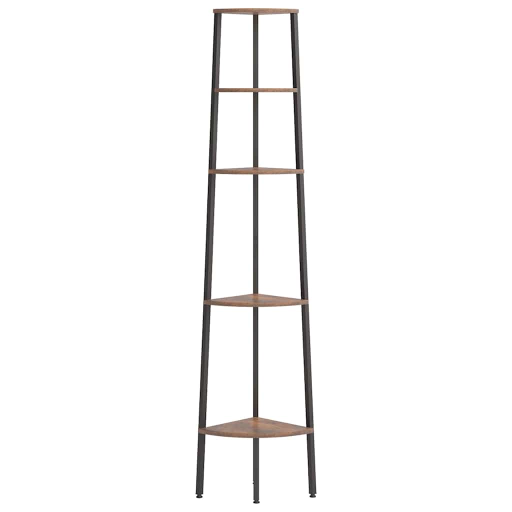 5 riiuliga nurgariiul, tumepruun ja must, 45,5 x31,5 x 180 cm