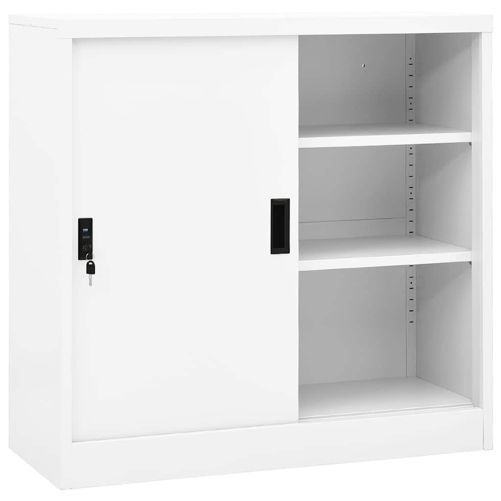 Kontorikapp liuguksega, valge, 90 x 40 x 90 cm, teras