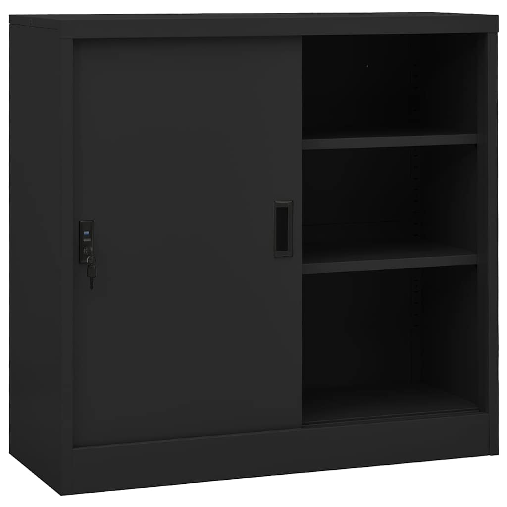 Kontorikapp liuguksega, antratsiit, 90 x 40 x 90 cm, teras
