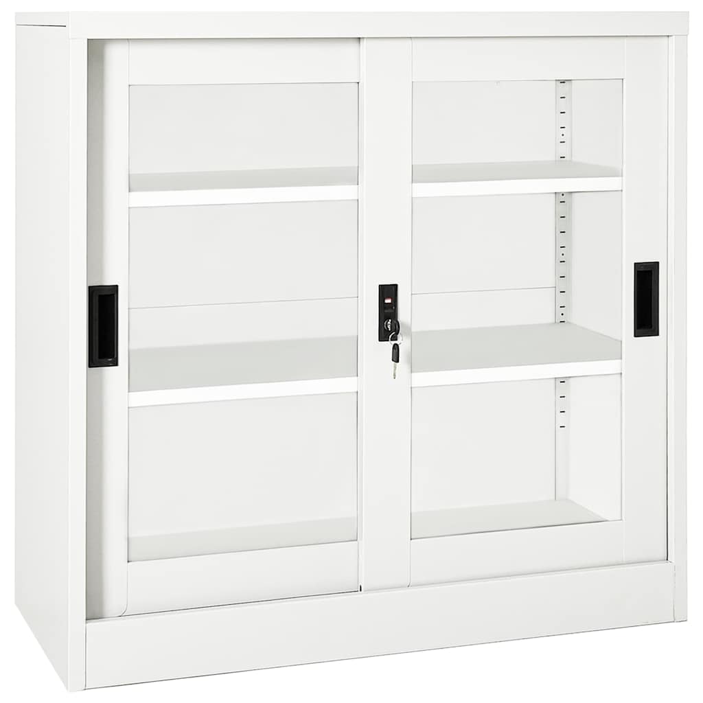 Liugustega kapp, valge, 90 x 40 x 90 cm, teras
