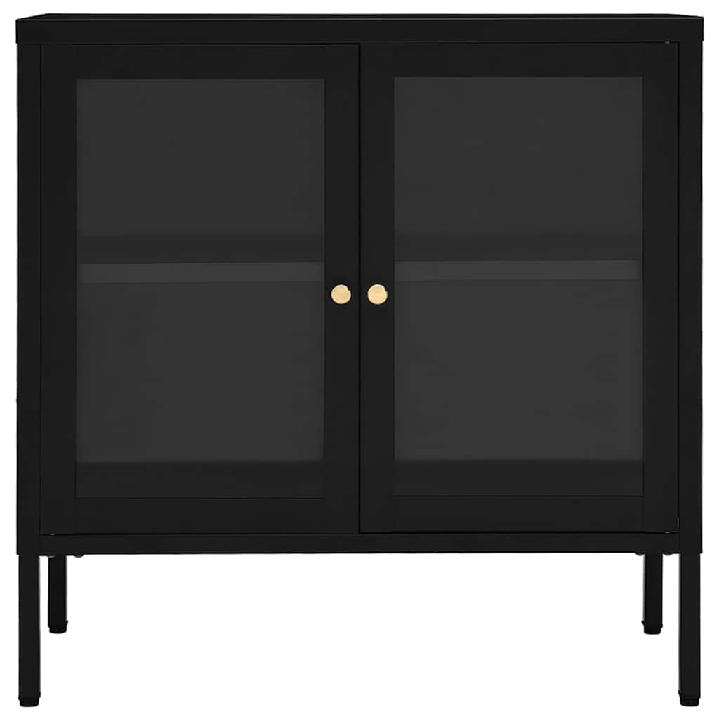Puhvetkapp, must, 70 x 35 x 70 cm, teras ja klaas