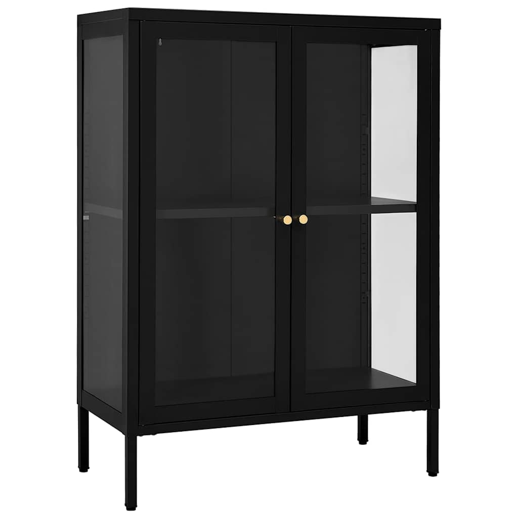Puhvetkapp, must, 75 x 35 x105 cm, teras ja klaas