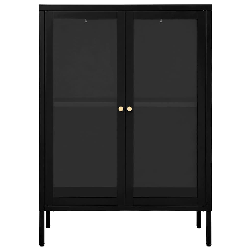 Puhvetkapp, must, 75 x 35 x105 cm, teras ja klaas