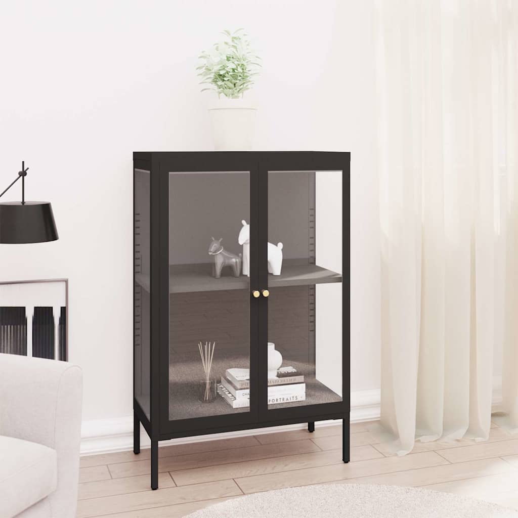 Puhvetkapp, must, 75 x 35 x105 cm, teras ja klaas