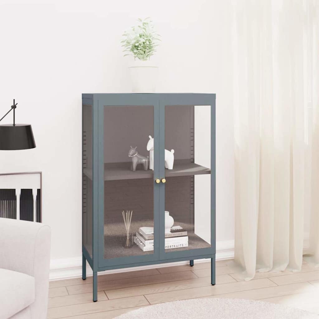 Puhvetkapp, antratsiit, 75 x 35 x105 cm, teras ja klaas
