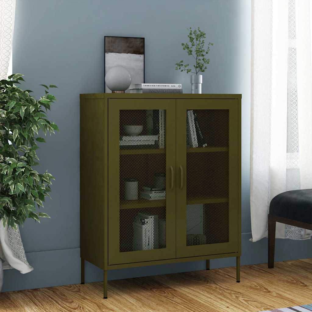 Hoiukapp, oliivroheline, 80 x 35 x 101,5 cm, teras