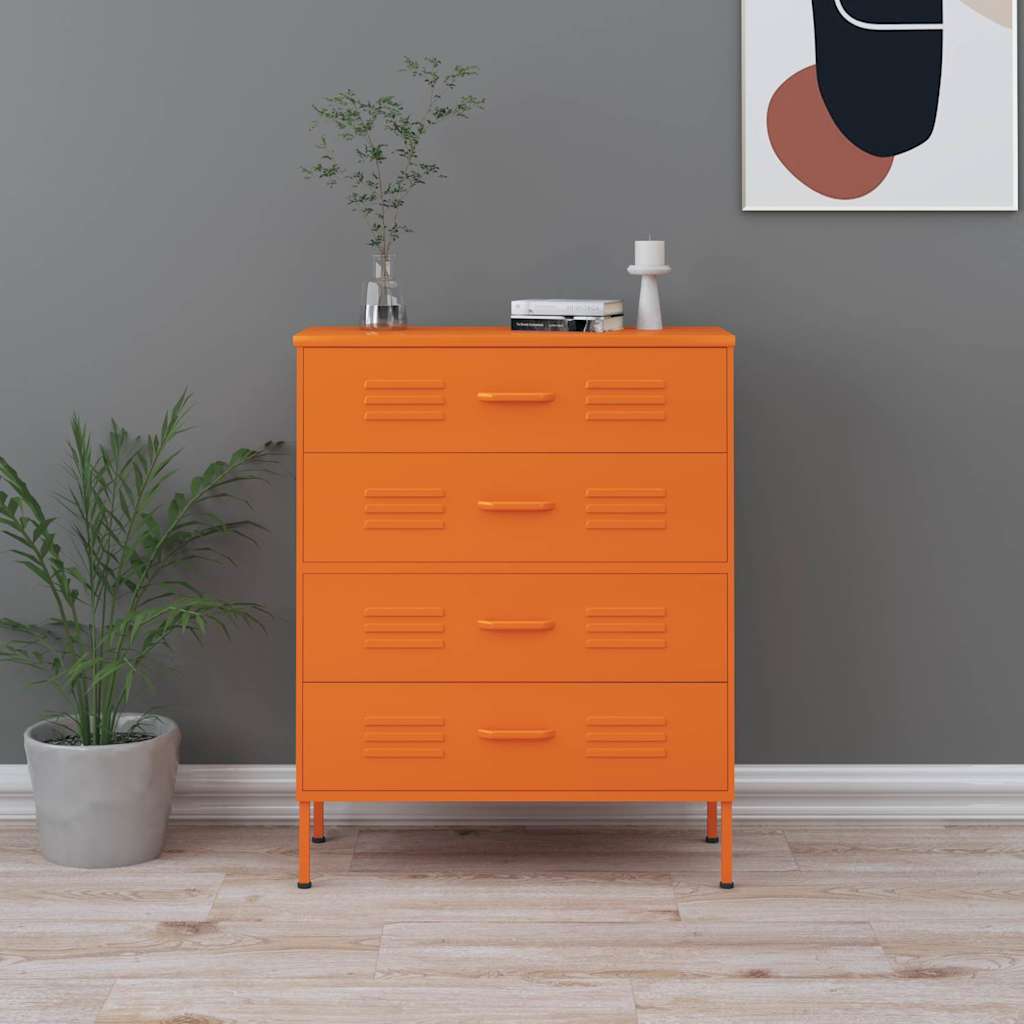 Kummut, oranž, 80 x 35 x 101,5 cm, teras