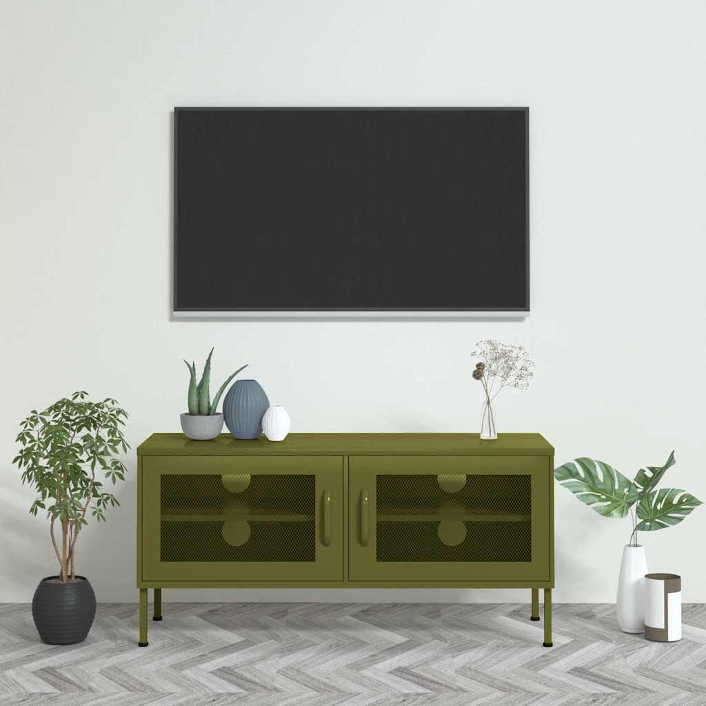 Telerikapp, oliivroheline, 105 x 35 x 50 cm, teras