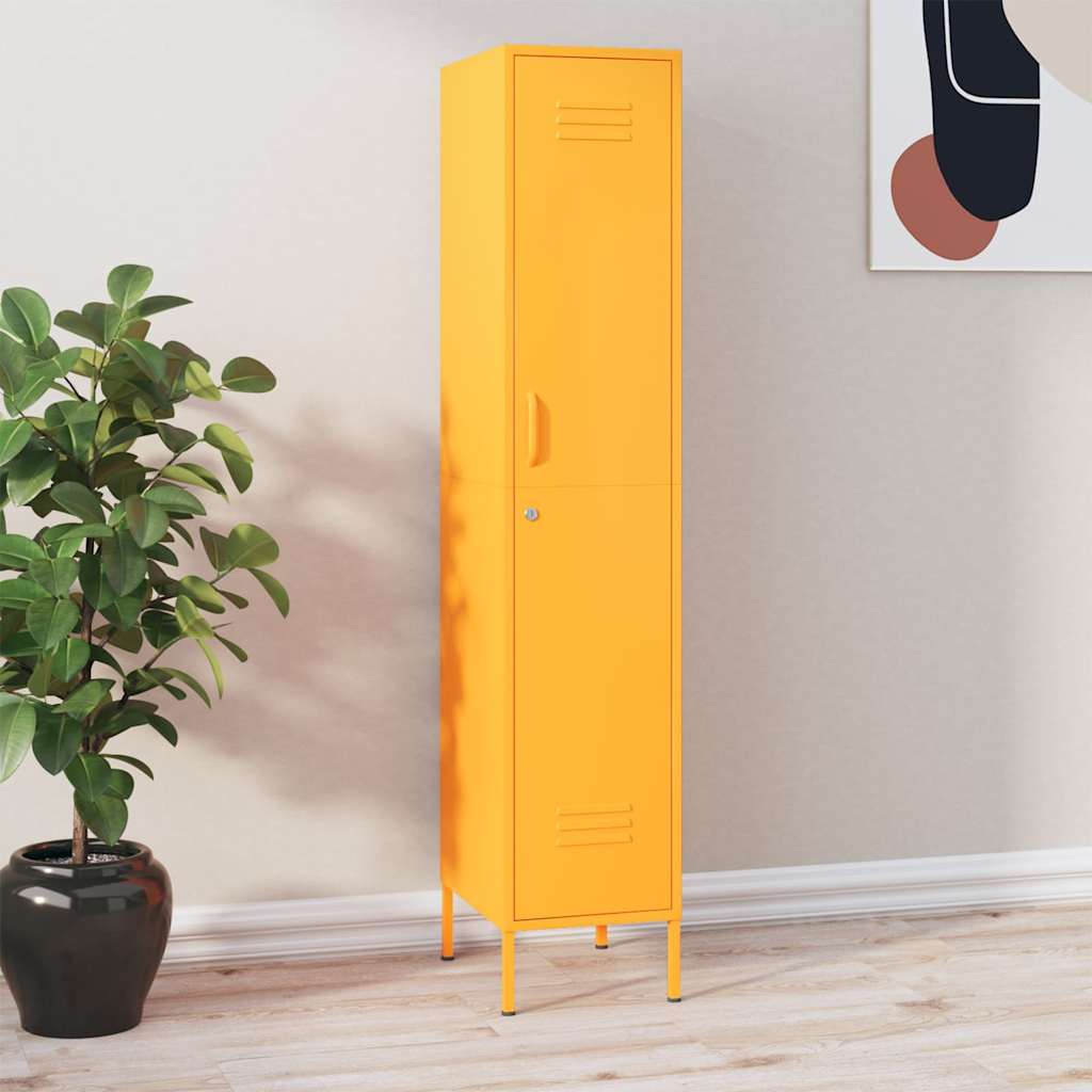 Lukustatav hoiukapp, sinepikollane, 35 x 46 x 180 cm, teras