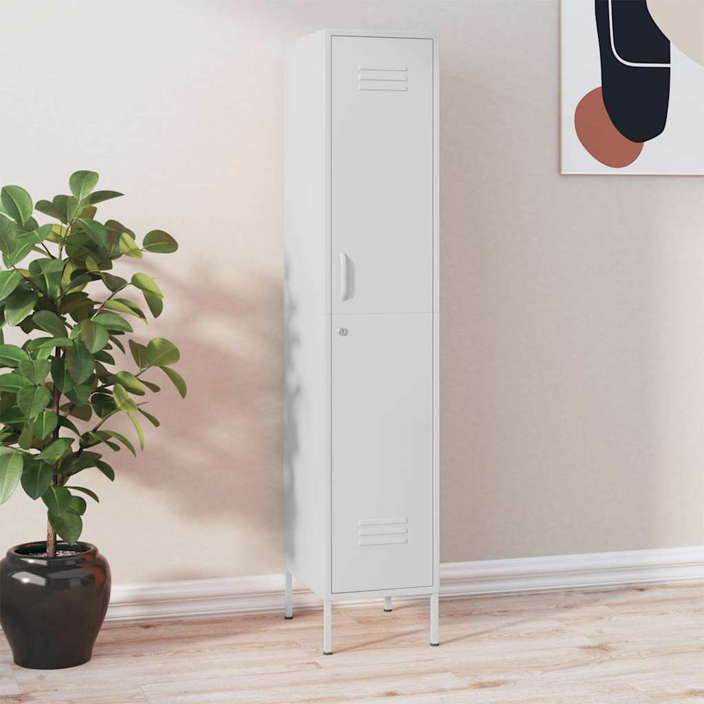 Lukustatav hoiukapp, valge, 35 x 46 x 180 cm, teras