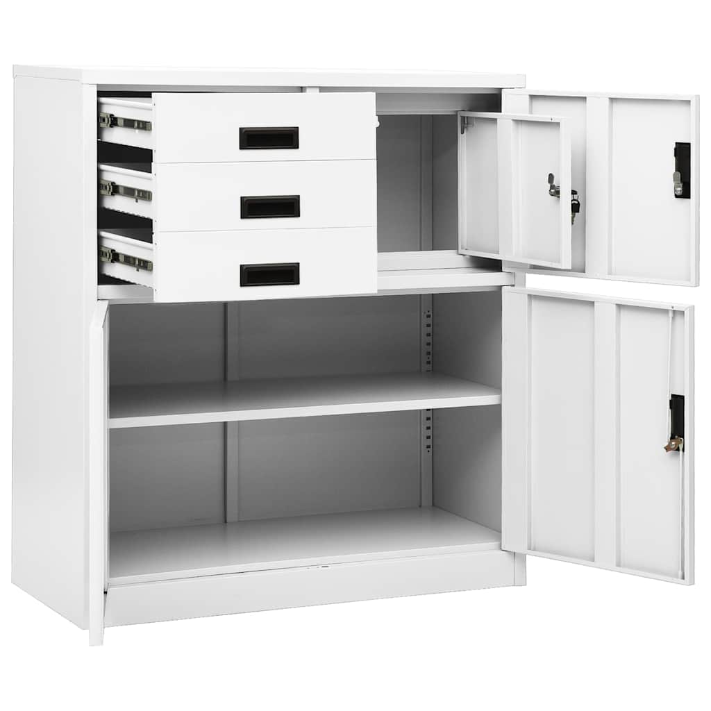 Kontorikapp, valge, 90 x 40 x 102 cm, teras