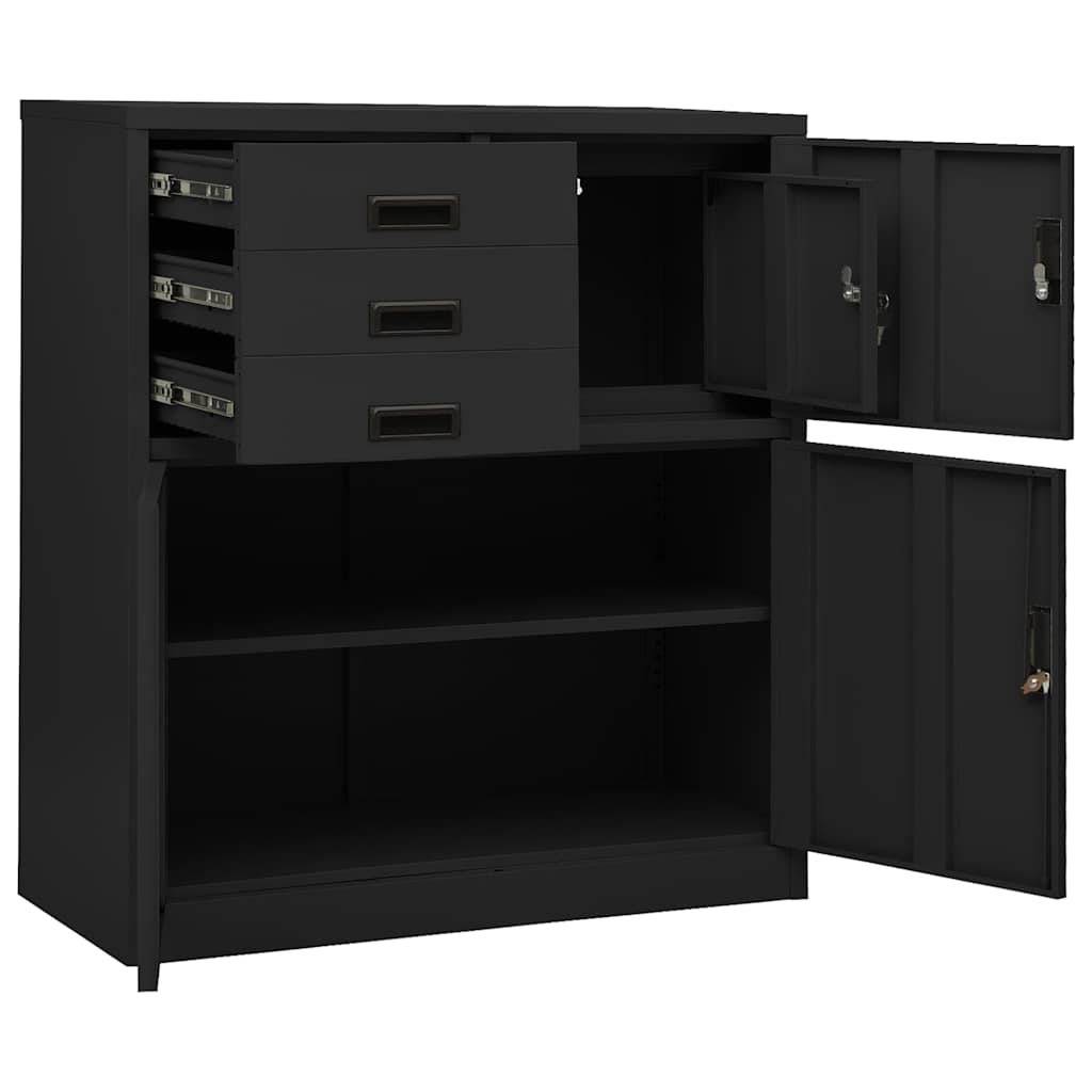 Kontorikapp, antratsiit, 90 x 40 x 102 cm, teras