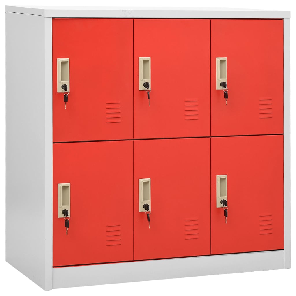 Lukustatav hoiukapp, helehall ja punane, 90x45x92,5 cm, teras