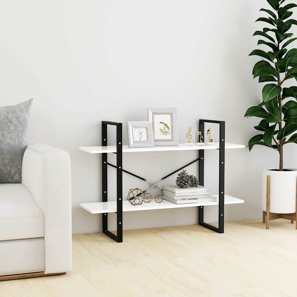 2-korruseline raamaturiiul 100x30x70 cm, valge, tehispuit
