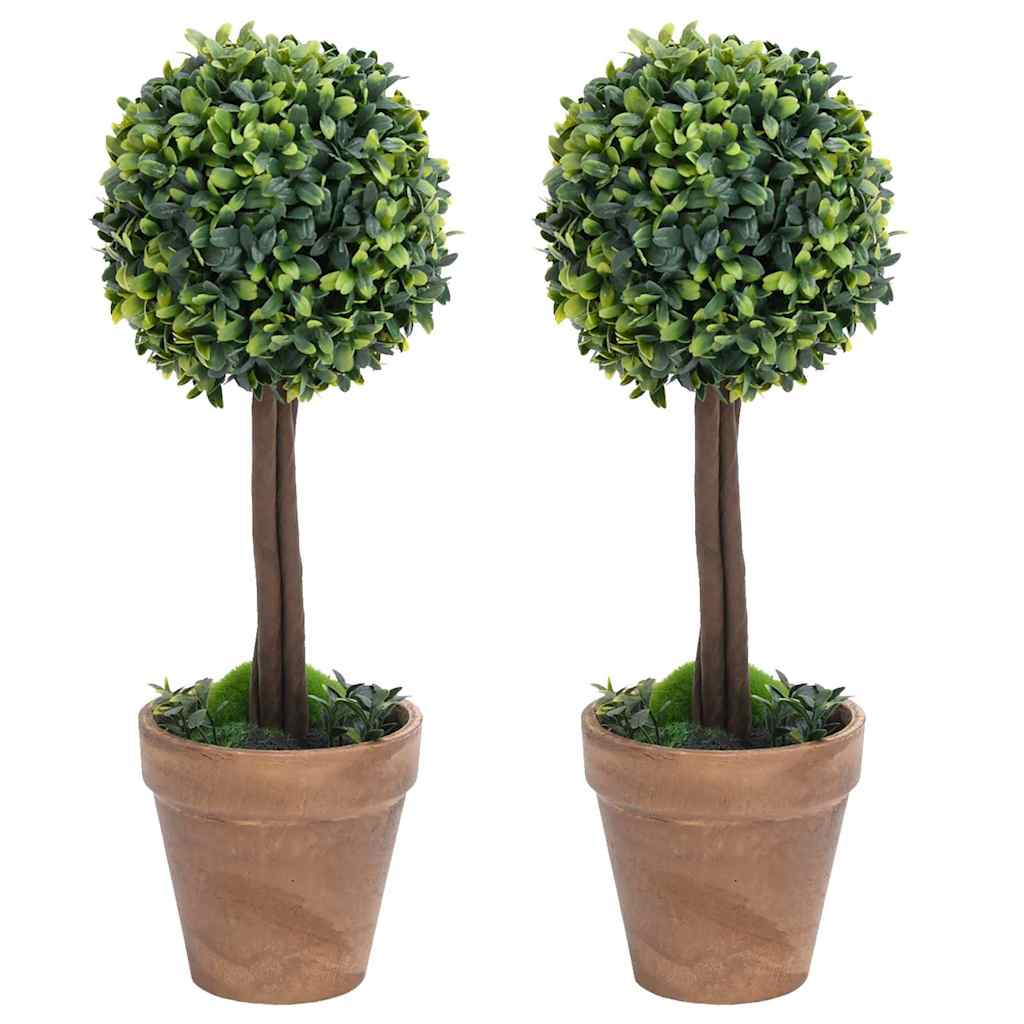 Kunsttaim pukspuu pallikujuline potiga 2 tk, roheline, 33 cm