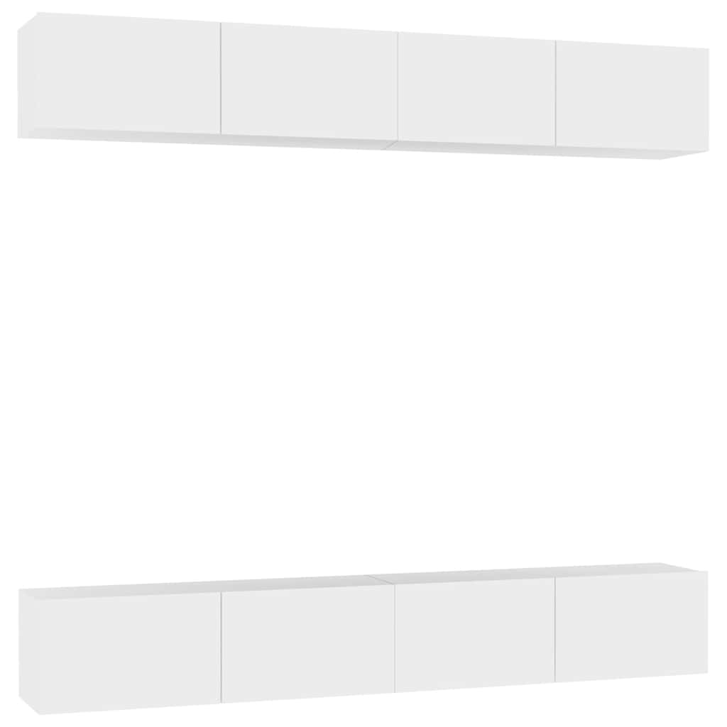 Telerikapid 4tk, valge, 100 x 30 x 30 cm, tehispuit
