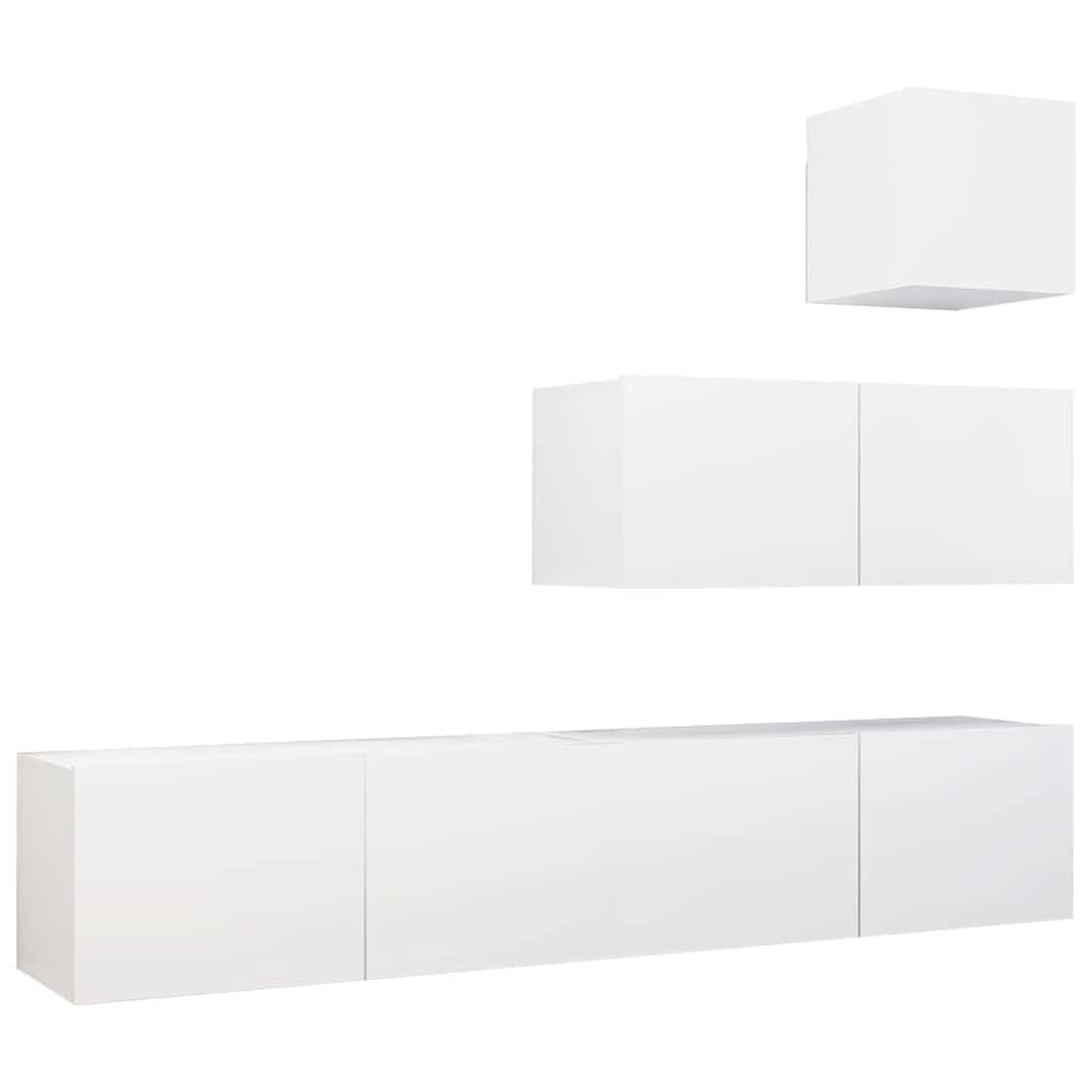 4-osaline telerikappide komplekt, valge, tehispuit