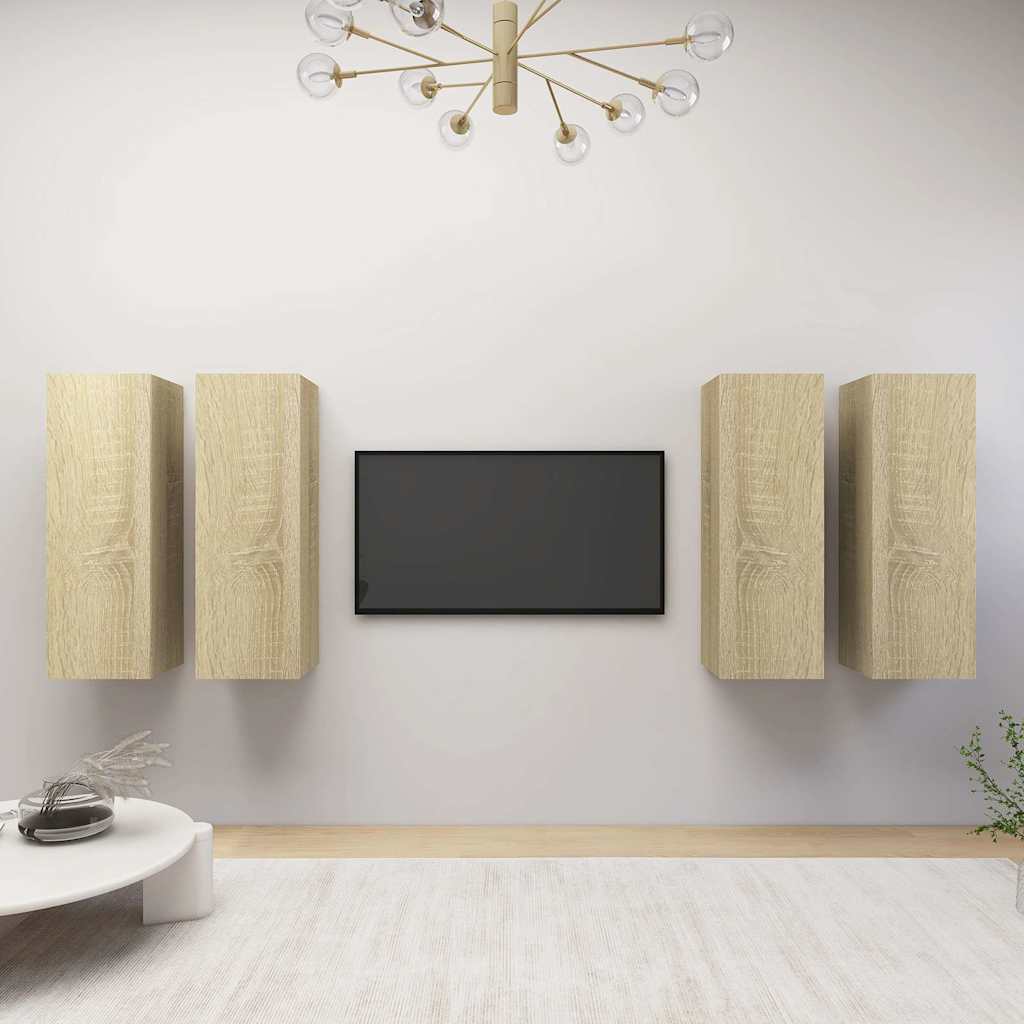 Telerikapid 4 tk, Sonoma tamm, 30,5x30x90 cm, tehispuit