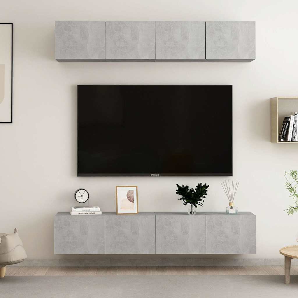 Telerikapid 4 tk, betoonhall, 80x30x30 cm, tehispuit