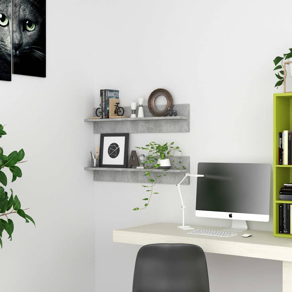 Seinariiulid 2 tk, betoonhall, 80 x 11,5 x 18 cm, puitlaastplaat