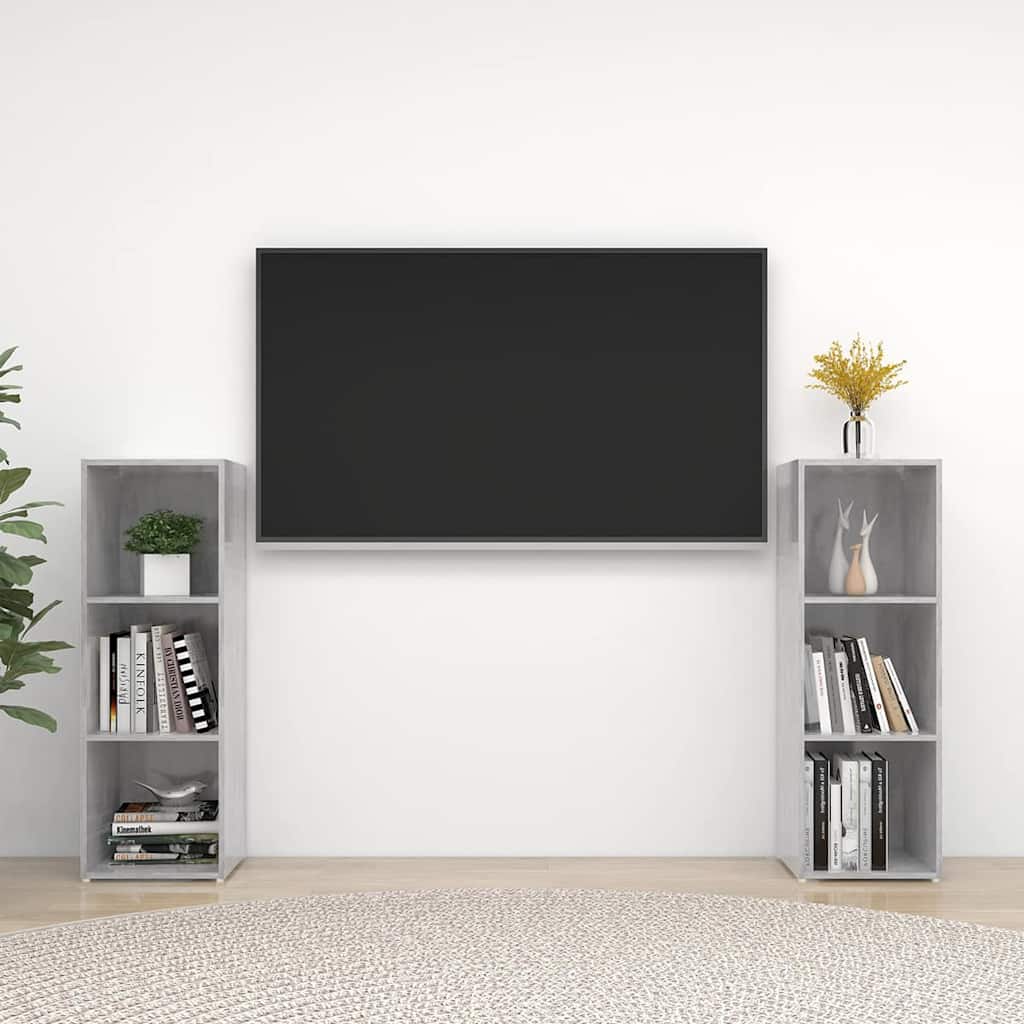 Telerikapid, 2 tk, betoonhall, 107x35x37 cm, puitlaastplaat