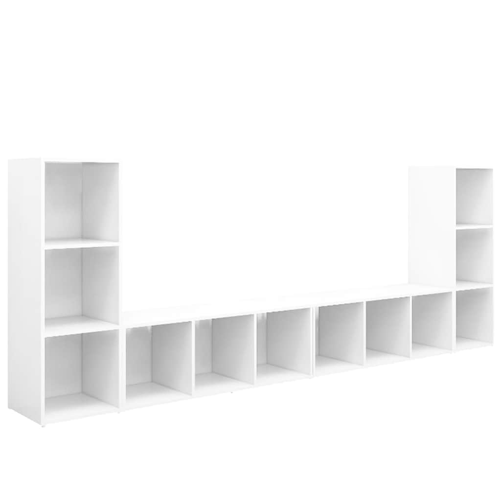 Telerikapid 4 tk valge 107x35x37 cm puitlaastplaat