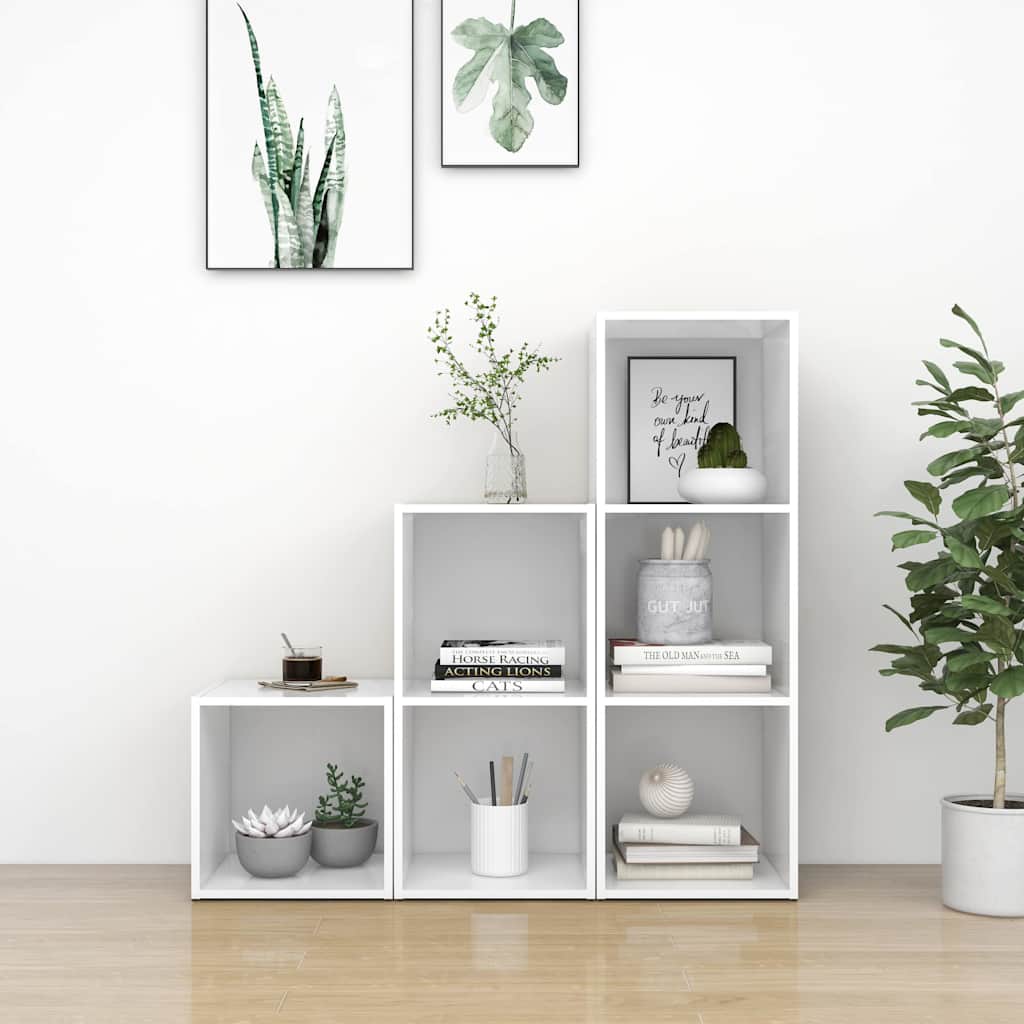 3-osaline telerikappide komplekt, valge, puitlaastplaat