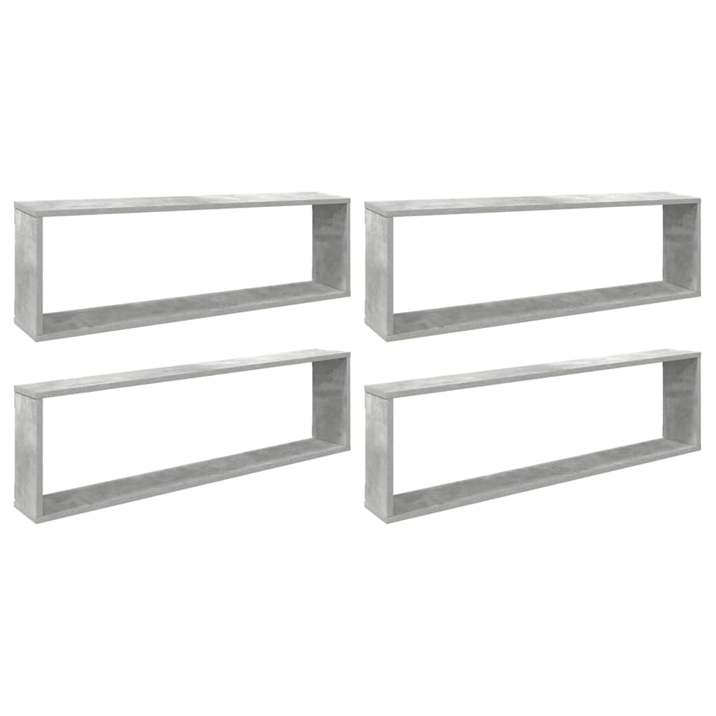 Kuubikujulised seinariiulid 4 tk betoon 100x15x30 cm, tehispuit