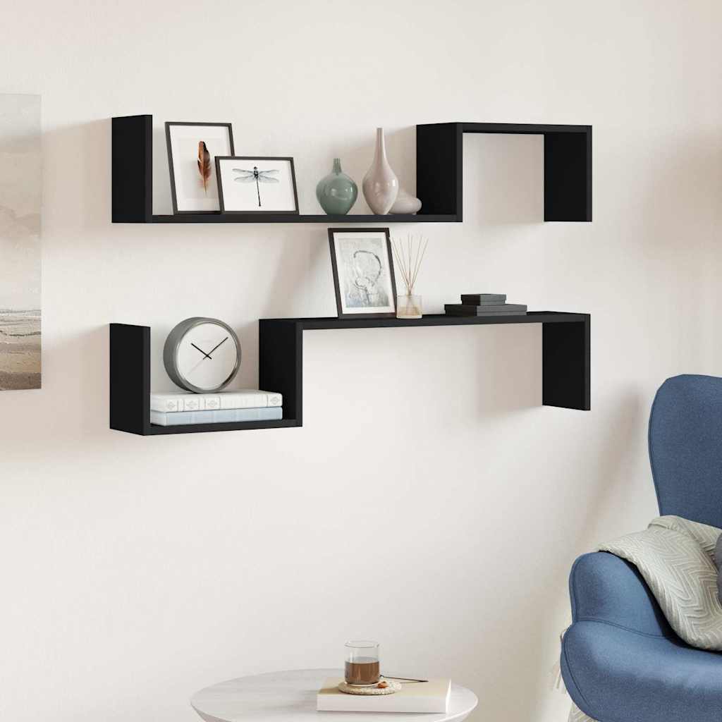 Seinariiulid, 2 tk, must, 100 x 15 x 20 cm, tehispuit