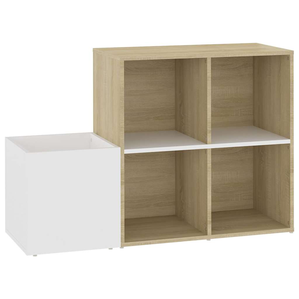 Jalatsiriiul, valge, Sonoma tamm 105x35.5x70 cm, tehispuit