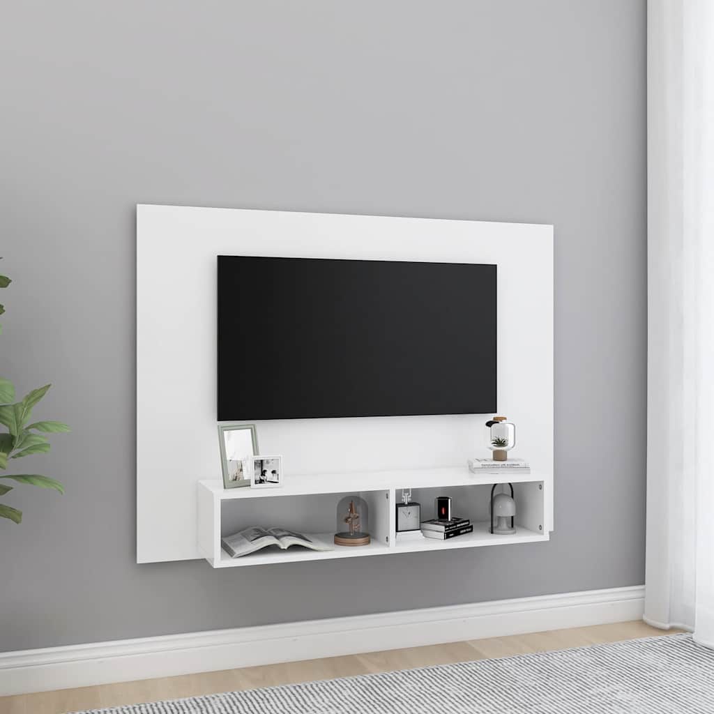 TV-seinakapp, valge, 120 x 23,5 x 90 cm, tehispuit