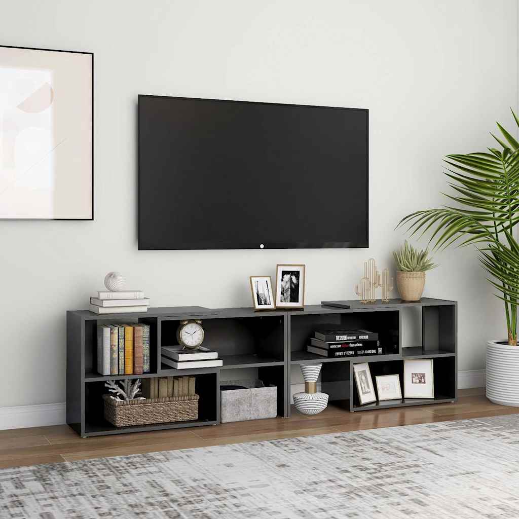 Telerikapp, kõrgläikega hall, 149 x 30 x 52 cm, tehispuit