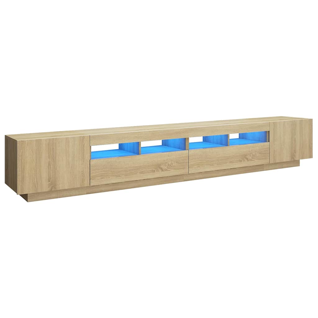 Telerikapp LED-tuledega, Sonoma tamm, 260 x 35 x 40 cm
