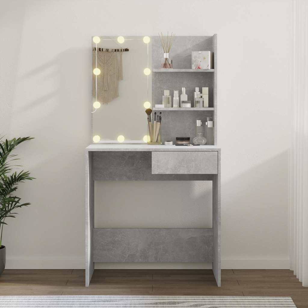 Tualettlaud LEDiga, betoonhall, 74,5 x 40 x 141 cm